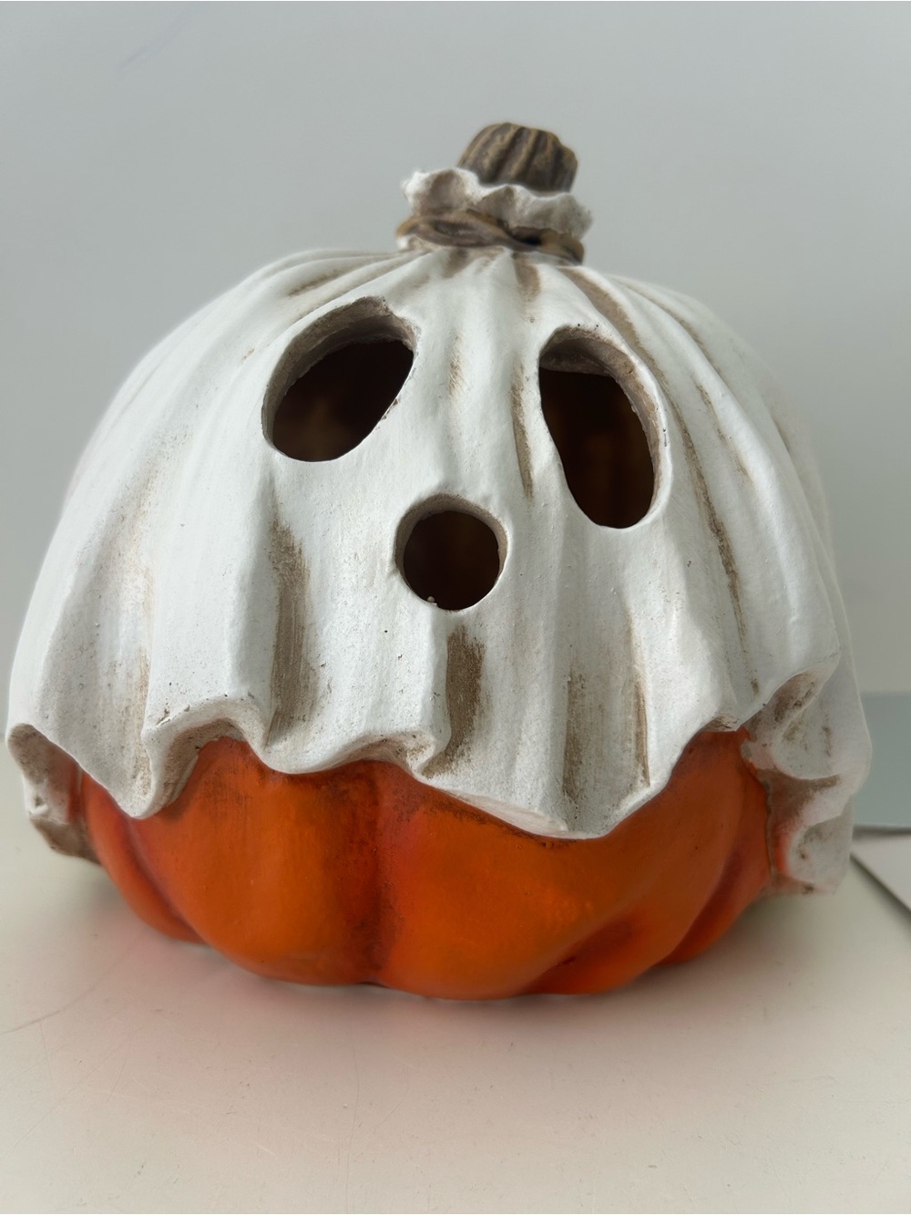 Halloween Pumpkin Jack O’ Lantern Ghost Light Up Decor Toil & Trouble 7.5” NEW - Picture 5 of 16
